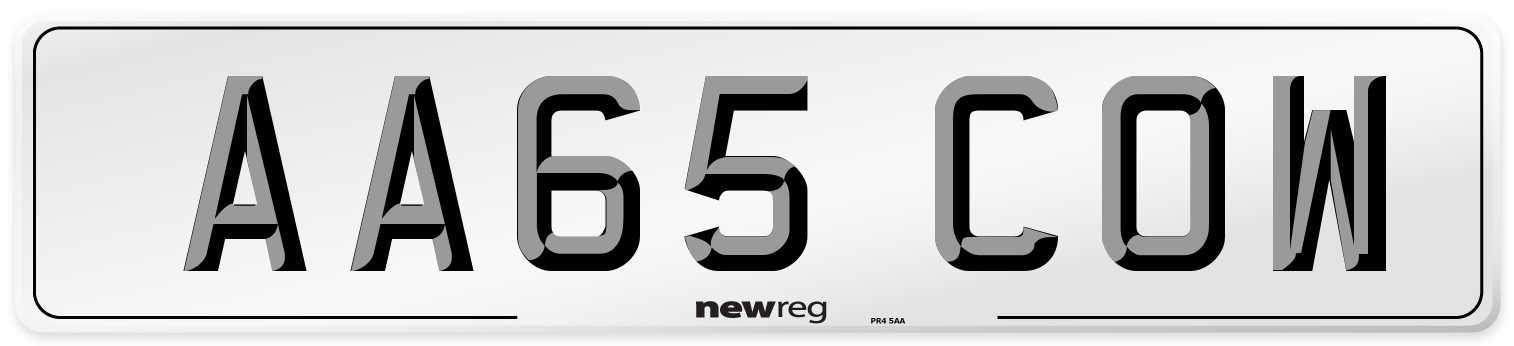 AA65 COW Number Plate from New Reg